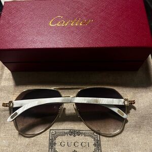 Cartier Eyewear with White and Gold Accents